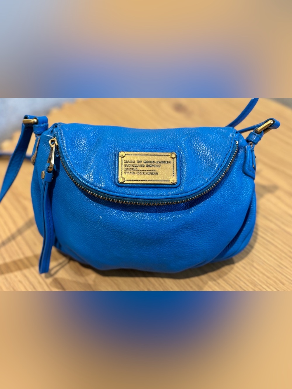 Electric Blue Leather Marc Jacobs Crossbody Bag